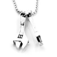 Titanium Steel Jewelry Necklace, Wrench, plated, Unisex, silver color 