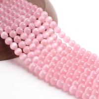 Cats Eye Beads, Round, polished, DIY, pink cm 