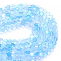 Labradorite Beads, Round, synthetic, DIY & matte, acid blue cm 