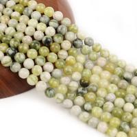 Green Jade Beads, Round, polished, DIY, green cm 