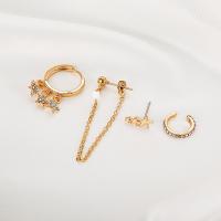 Zinc Alloy Earring Set, Stud Earring & earring, plated, 4 pieces & fashion jewelry & for woman & with cubic zirconia 
