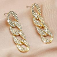 Zinc Alloy Rhinestone Drop Earring, plated, fashion jewelry & for woman & with rhinestone 