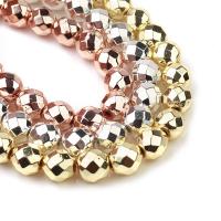 Nicht magnetische Hämatit Perlen, rund, plattiert, DIY & facettierte, keine, Länge:38 cm, verkauft von Strang