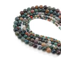 Natürliche Indian Achat Perlen, Indischer Achat, rund, DIY, gemischte Farben, Länge:38 cm, verkauft von Strang