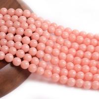 Night-Light Stone Beads, Round, polished, DIY, pink cm 