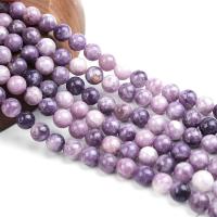 Natural Lepidolite Beads, Round, polished, DIY, purple cm 