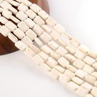 Howlite Beads, Rectangle, polished, DIY, white cm 