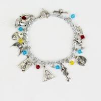 Zinc Alloy Crystal Bracelets, with Crystal, for woman, multi-colored, 244mm 