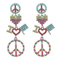 Zinc Alloy Rhinestone Drop Earring, with acrylic rhinestone, plated, fashion jewelry & for woman 