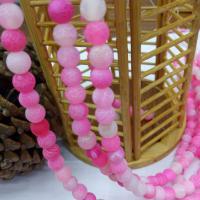 Бусины из натурального Выцветшего Агата, Выцветший агат, Круглая, полированный, DIY & матовый, розовый, длина:38 см, продается Strand