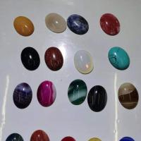 Agate Cabochon, Oval, mixed colors 