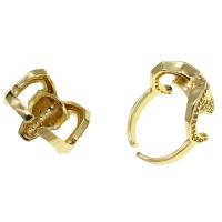 Zircon pavent l'anneau en laiton de doigt, Réglable & pavé de micro zircon & pour femme, doré Vendu par PC