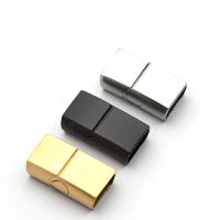 Rectangle Stainless Steel Magnetic Clasp, plated, polished 