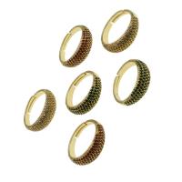 Zircon pavent l'anneau en laiton de doigt, Réglable & pavé de micro zircon & pour femme, plus de couleurs à choisir Vendu par PC