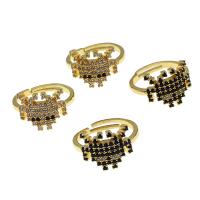Cubic Zirconia Micro Pave Brass Finger Ring, Adjustable & micro pave cubic zirconia & for woman 