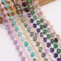 Perles de pierre gemme mixte, Pierre naturelle, avec perles de rocaille en verre, Losange, DIY & facettes, plus de couleurs à choisir cm, Vendu par brin