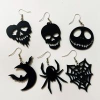 Acryl Tropfen Ohrring, Halloween Schmuck & für Frau, schwarz, verkauft von Paar