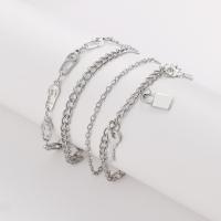 Zinc Alloy Anklet, plated, 4 pieces & fashion jewelry & for woman, original color 
