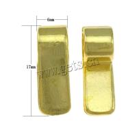 Brass Glue On Bails, Rectangle, plated Approx 5mm 