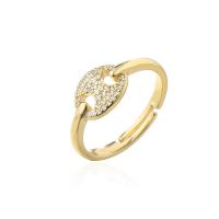 Cubic Zirconia Micro Pave Brass Finger Ring, 18K gold plated, Adjustable & micro pave cubic zirconia & for woman 12mm,8mm 