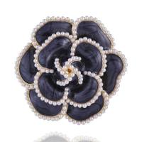 El esmalte Broche, aleación de zinc, con Perlas plásticas, Flor, chapado, para mujer, más colores para la opción, 49x49mm, Vendido por UD