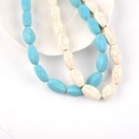 Natural Turquoise Beads, Drum, polished, DIY & twist cm 