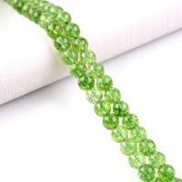 Knistern Quarz Perlen, rund, DIY, grün, Länge:38 cm, verkauft von Strang