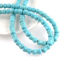 Natural Turquoise Beads, Dog Bone, polished, DIY, blue cm 
