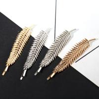 Hair Slide, Zinc Alloy, Leaf, plated, fashion jewelry & for woman 
