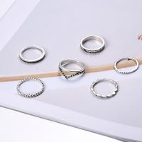 Zinc Alloy Ring Set, plated, 6 pieces & fashion jewelry & for woman, original color 
