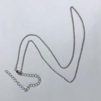 Cadena de collar de cable enlazado de latón, metal, chapado, cadena de cuerda, más colores para la opción, 6.5x3x0.5mm, 1.5x0.3mm, longitud:19.2 Inch, Vendido por Sarta