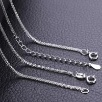 Collar de cadena de plata esterlina, Plata de ley 925, chapado en color de platina, diverso tamaño para la opción & para mujer, Vendido por UD