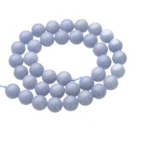 Angelite Beads, Round, polished, DIY, light blue cm 