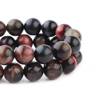 Tiger Eye Beads, Round, polished, DIY, mixed colors cm 