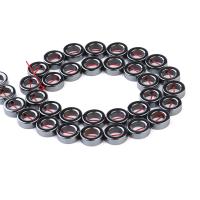 Magnetic Hematite Beads, Donut, plated, DIY, black cm 