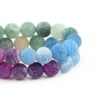 Natural Effloresce Agate Beads, Round, DIY & matte, multi-colored cm 