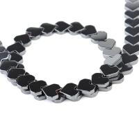 Magnetic Hematite Beads, Heart, polished, DIY, black cm 