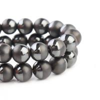 Perles hématite magnétique, Rond, poli, DIY, noire cm, Vendu par brin