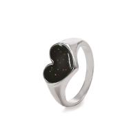 Emaille Zink Legierung Finger Ring, Zinklegierung, Herz, plattiert, Modeschmuck & für Frau, originale Farbe, verkauft von PC