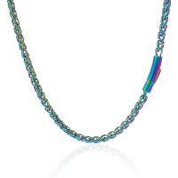 нержавеющая сталь Ожерелье, Другое покрытие, разный размер для выбора & веревки цепи & Мужский, Много цветов для выбора, продается PC