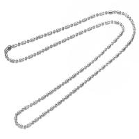 Мода нержавеющей стали ожерелье цепь, нержавеющая сталь, полированный, мяч цепь, оригинальный цвет, 2.2mm, длина:23.62 дюймовый, 5ПК/сумка, продается сумка