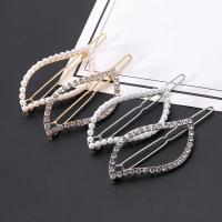 Hair Clip, Zinc Alloy, with Plastic Pearl, plated, fashion jewelry & for woman & with rhinestone 