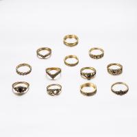 Zinc Alloy Ring Set, with Glass, plated, 12 pieces & fashion jewelry & ying yang & for woman & enamel 