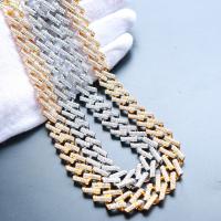 Rhinestone Zinc Alloy Necklace, plated, Unisex & herringbone chain & with rhinestone 