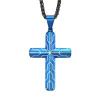 Stainless Steel Necklace, Cross, plated & for man Approx 19.68 Inch 