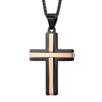 Stainless Steel Necklace, Cross, plated & for man Approx 19.68 Inch 