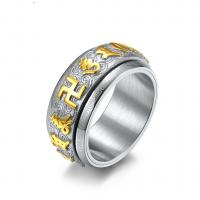 acero inoxidable anillo, chapado, rotativo & pulido & diverso tamaño para la opción, dorado, 10mm, Vendido por UD