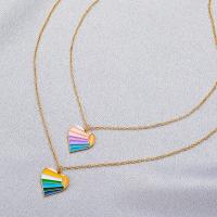 Enamel Zinc Alloy Necklace, Heart, plated, fashion jewelry & for woman 