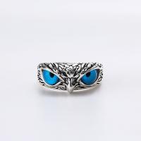 Glass Zinc Alloy Finger Ring, with Glass, eagle, plated, fashion jewelry & for woman 