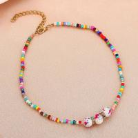 жемчужное стеклянное ожерелье , Seedbead, ювелирные изделия моды & Женский, разноцветный, продается Strand